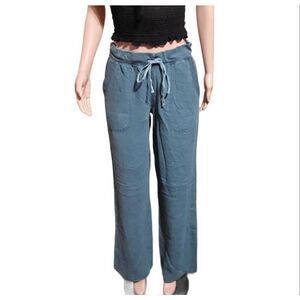 Pulp tie front waist novelty drawstring linen trousers size M